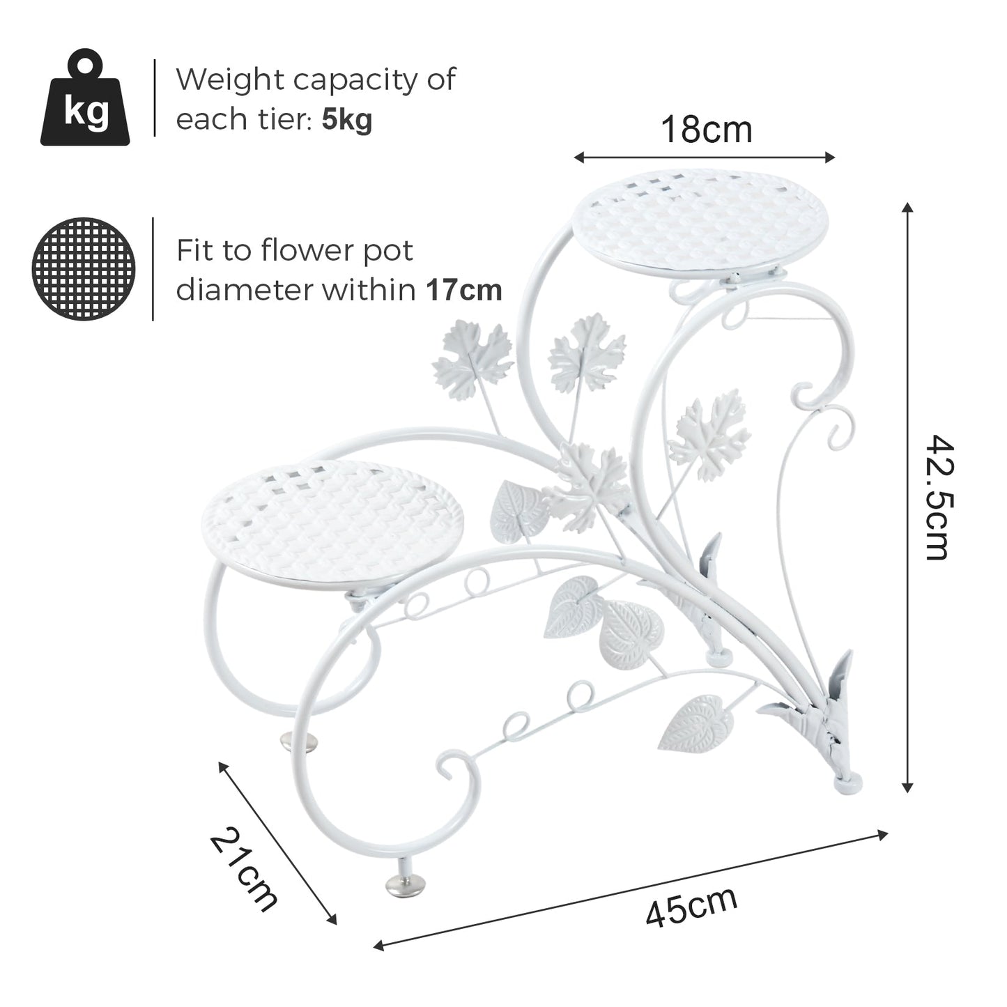 Elegante Pflanzenständer: 2x Metall Blumenständer für 4 Töpfe, Rostfrei für Garten & Balkon
