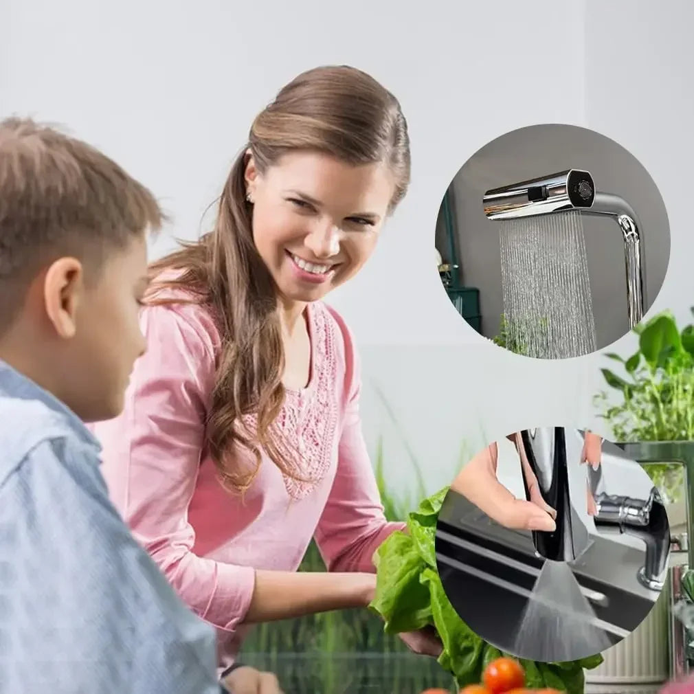 Ausziehbarer Wasserhahn – Flexibler Wasserhahn mit Sprühfunktion, Ideal für Spülen, Modernes Design, Leicht zu reinigen und Einfache Montage