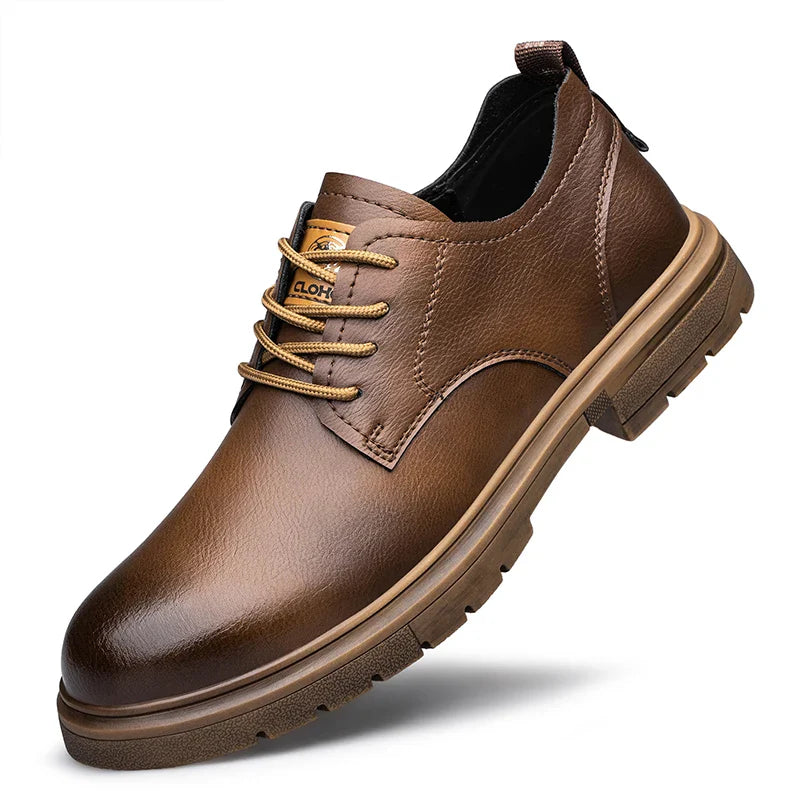 Zweischichtige Rindsleder Freizeitschuhe atmungsaktiv weiche Sohle Herrenschuhe