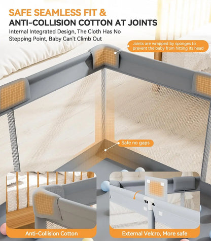 Sandsberg | KiddoSpace | Großer Baby- und Kleinkindspielbereich – Sicherer Spielbereich drinnen und draußen mit weichen Paneelen