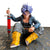GK Dragon Ball Trunks Actionfigur Statue 16 cm PVC Dekoobjekte Anime Super Saiyan im Sitzen Torankusu Figur Modellspielzeug