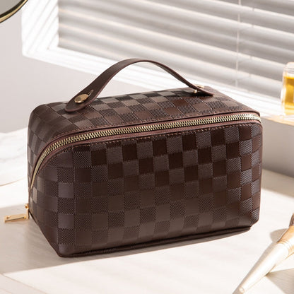 Sandsberg | Luxuriöse Karierte Make-up Kosmetiktasche