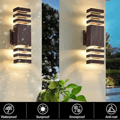 Sandsberg | LumiBloc LED Außenwandleuchte – Modernes IP65 Up & Down Design mit E27 Sockel