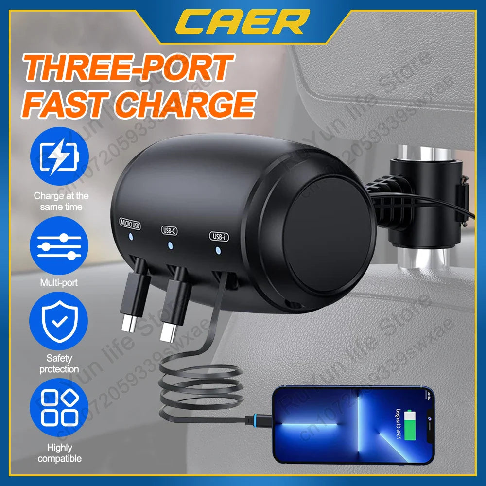 Sandsberg | Ausziehbarer Schnellladeadapter für Rücksitz des Autos