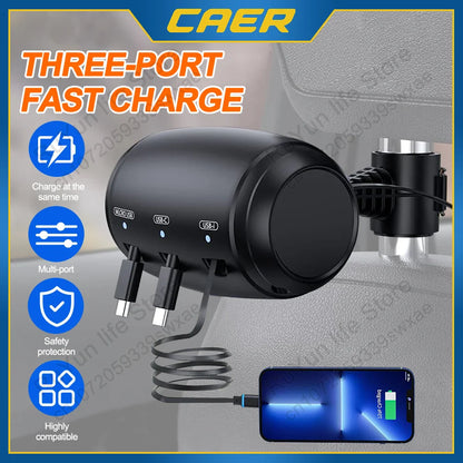 Sandsberg | Ausziehbarer Schnellladeadapter für Rücksitz des Autos