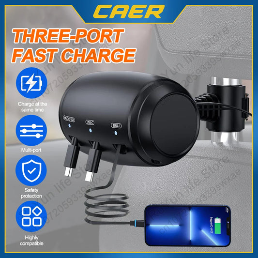 Sandsberg | Ausziehbarer Schnellladeadapter für Rücksitz des Autos