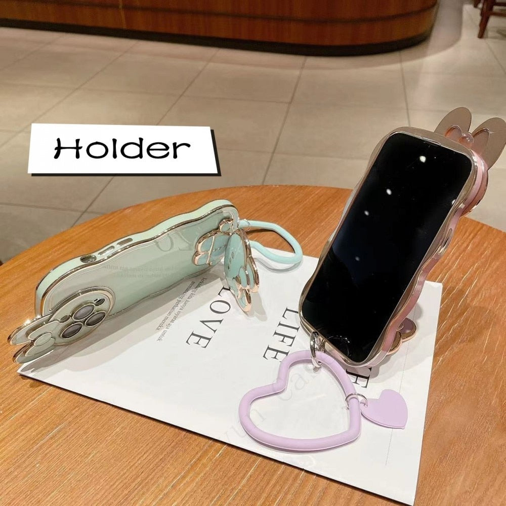 3D Bunny Korean Style Spiegel iPhone Hülle