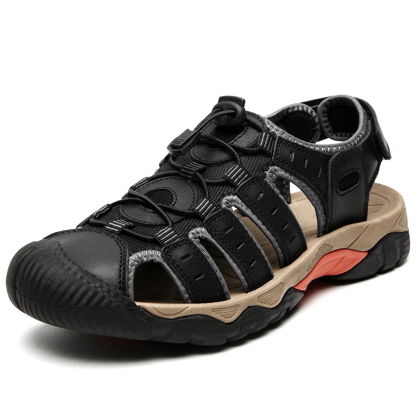 Sommer Herren Outdoor Sandalen Strand Schuhe Echtes Leder Trekking Wandern