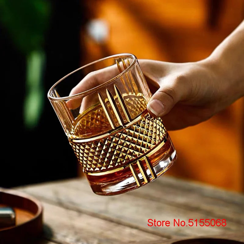 Sip in Style mit dem europäischen Luxus Golden Old Fashioned Whiskey Rock Glas