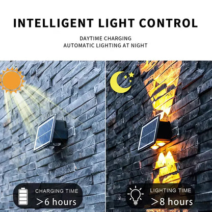 Sandsberg | Solar LED Außenwandleuchte mit Up & Down Effekt – Moderne Wandbeleuchtung für Garten und Terrasse
