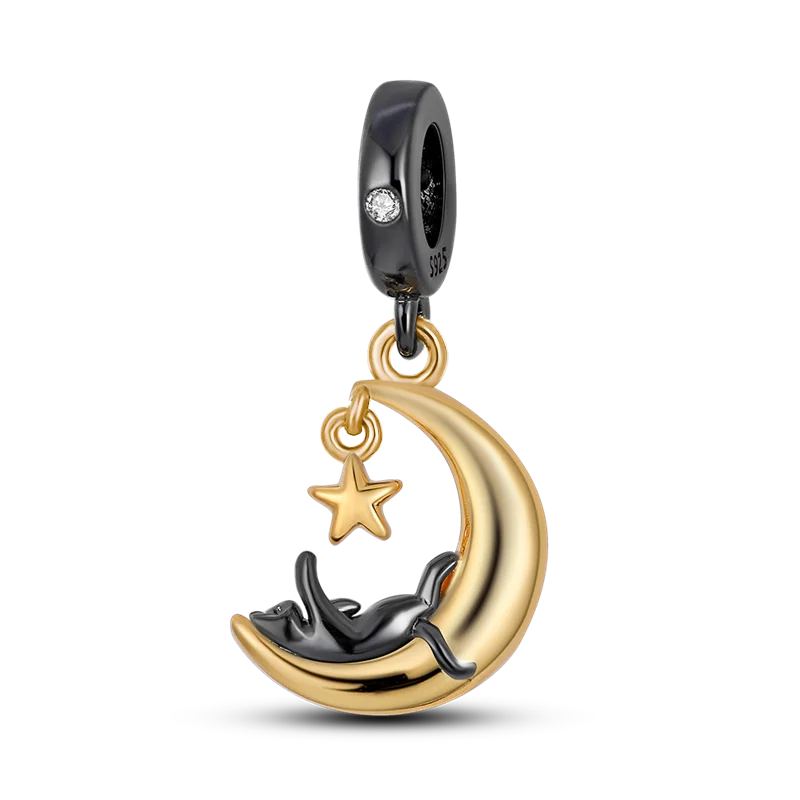 925 Silber Goldener Leopard Charms Perlen Bunte Chamäleon Nashorn Löwe Skarabäus Katze Anhänger Passend für Original Pandora Armband Schmuck
