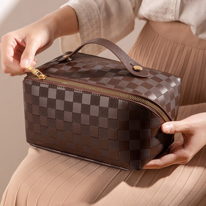 Sandsberg | Luxuriöse Karierte Make-up Kosmetiktasche