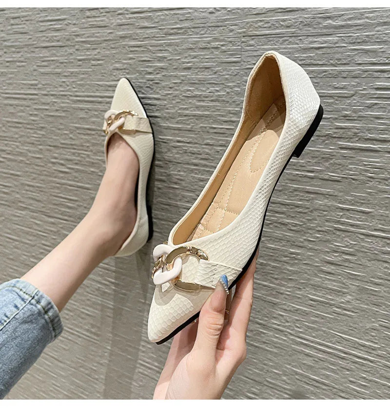 Flats für Frauen Einzelne Schuhe Büro Dame Frühling Sommer Weiche Boot
