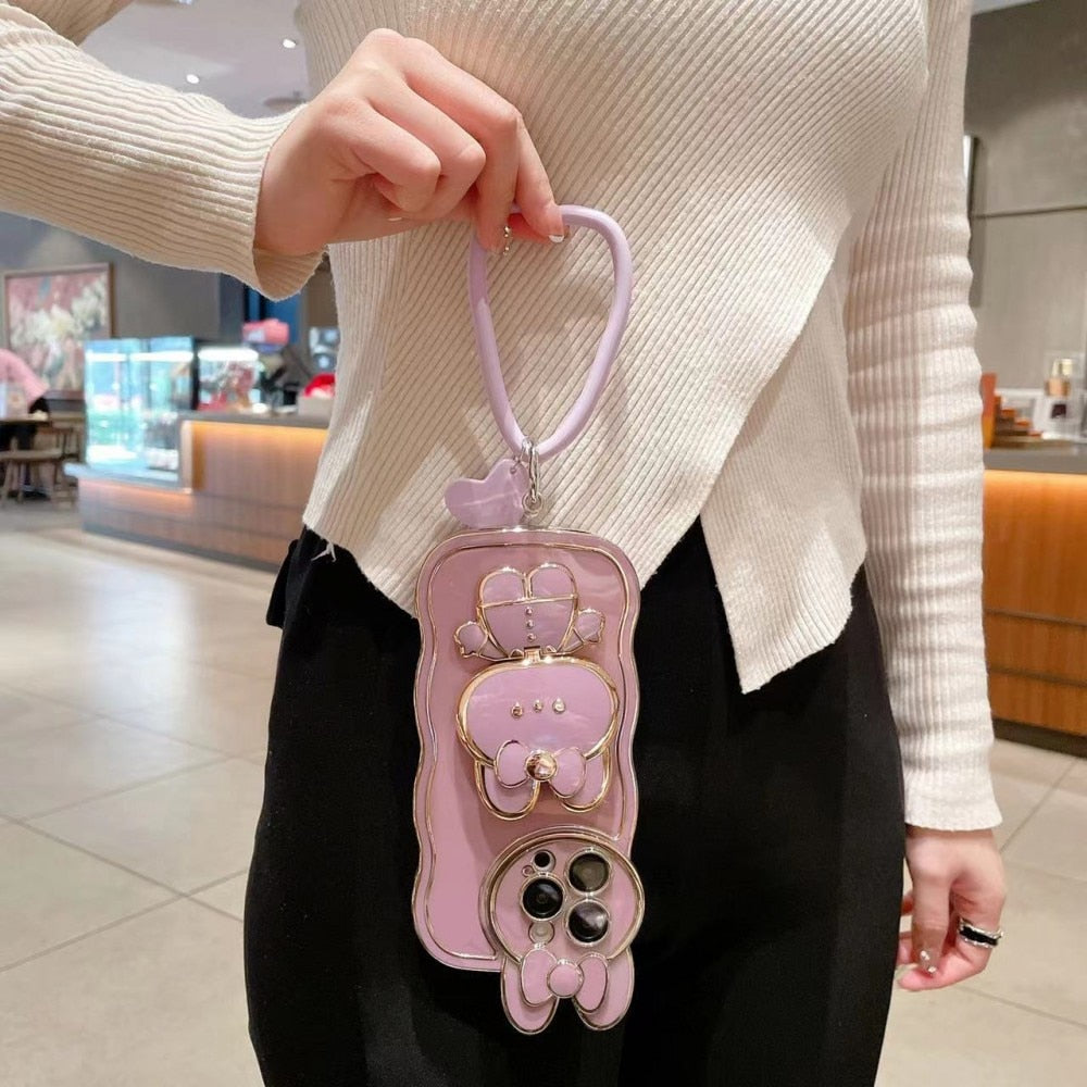 3D Bunny Korean Style Spiegel iPhone Hülle