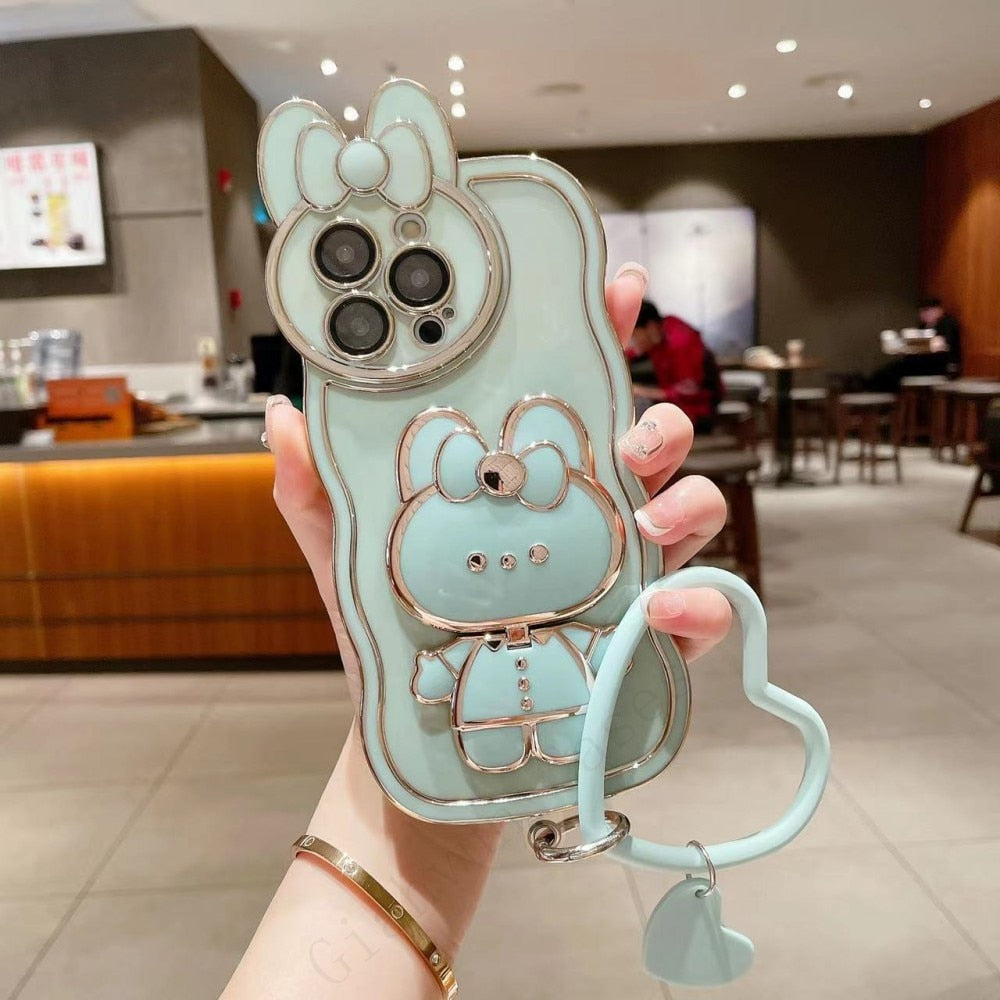 3D Bunny Korean Style Spiegel iPhone Hülle