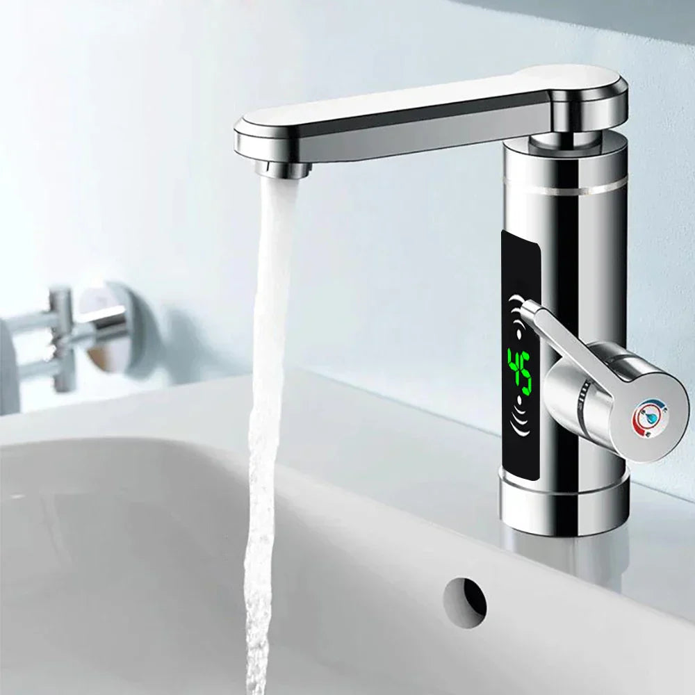 Sandsberg | ThermoFlow 3000W Instant Heating Kitchen Tap with 360° Rotating Spout – Edelstahl & Energieeffizient