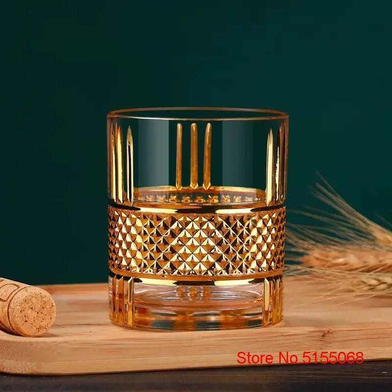 Sip in Style mit dem europäischen Luxus Golden Old Fashioned Whiskey Rock Glas