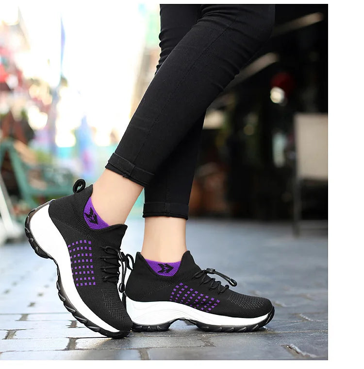 Sneakers Damen Orthopädische Sneakers Damen Plattform Weiß Schwarz Rot Sportschuhe Damen Freizeitschuhe