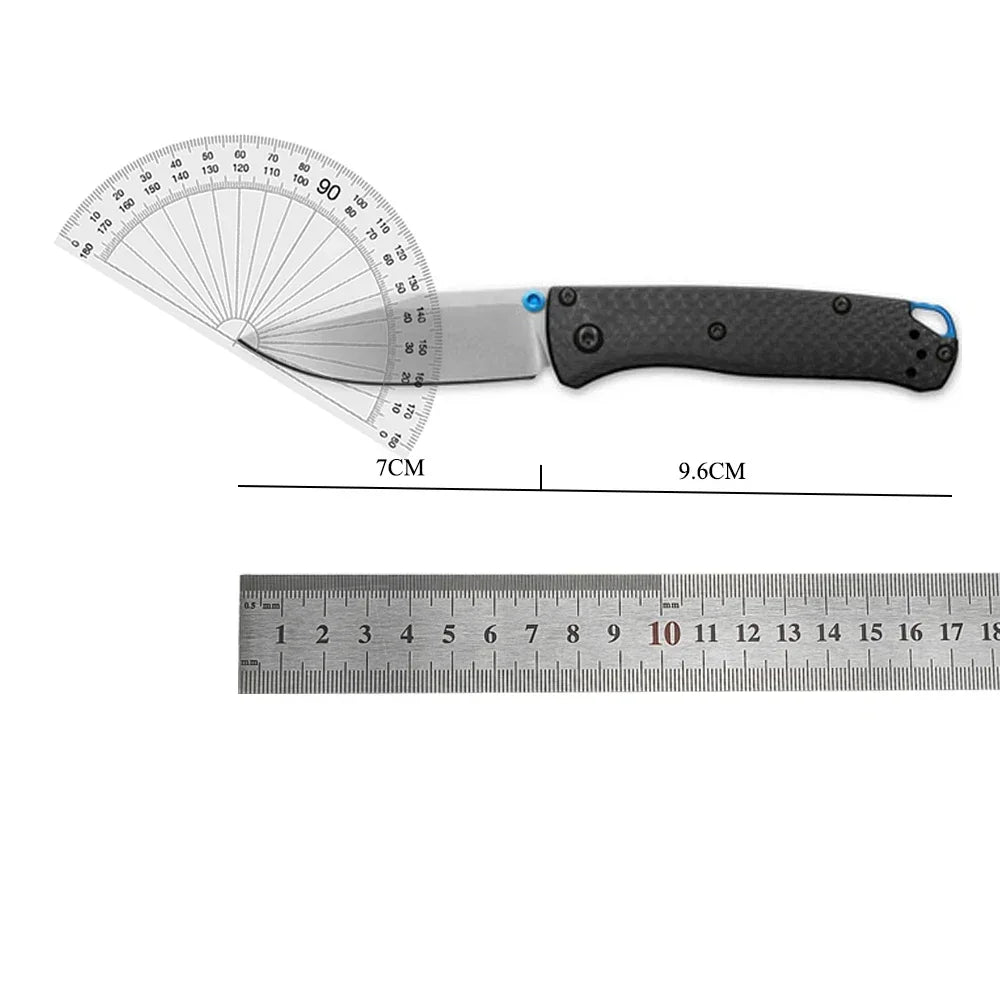 Faltmesser BM 533-3 – Hochwertige S90V Klinge, Kohlefasergriff, Outdoor EDC für Camping und Jagd mit Gürtelclip, Geschenk für Männer