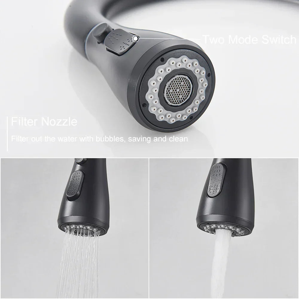 Ausziehbarer Wasserhahn mit Einhebelmischer – Flexibler Wasserhahn mit Sprühfunktion, Hochwertiger Edelstahl, Ideal für moderne Küchen, Einfache Installation