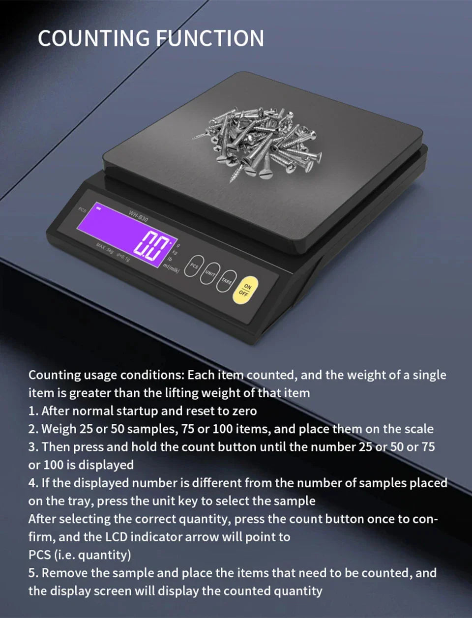 Sandsberg | 5 kg/0,1 g und 10 kg/1 g digitale elektronische Küchenwaage, LCD-Display, vollständig wasserdichtes Edelstahlbackwerkzeug