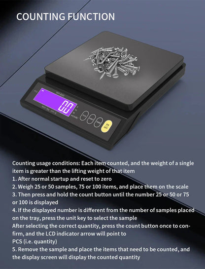 Sandsberg | 5 kg/0,1 g und 10 kg/1 g digitale elektronische Küchenwaage, LCD-Display, vollständig wasserdichtes Edelstahlbackwerkzeug