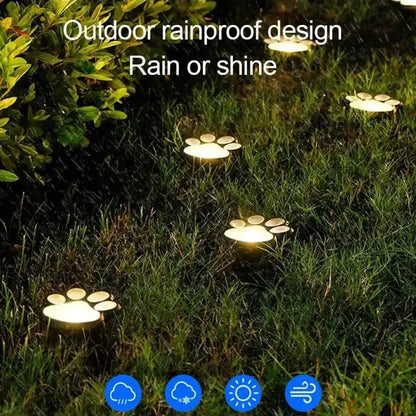 Sandsberg | Solarlampe im Pfotenabdruck Design – LED Gartenbeleuchtung in Multicolor für Außenbereich