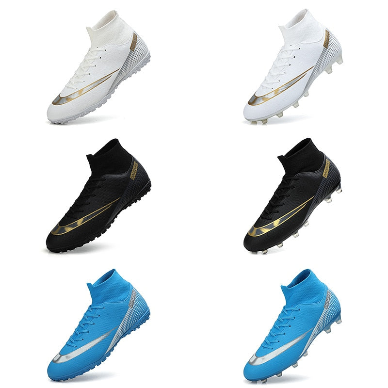 Turf Fußballschuhe Hohe Knöchel Futsal Männer Ag Tf Outdoor Atmungsaktive Fußball Stiefel Rutschfeste Trainer