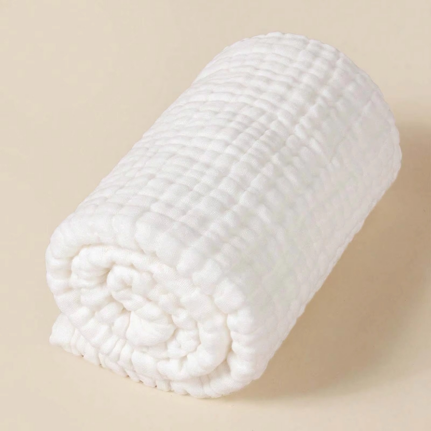 Sandsberg | Luxuriöse 6-lagige Baumwoll-atmungsaktive Baby-Wickeldecke mit Spitzenrand