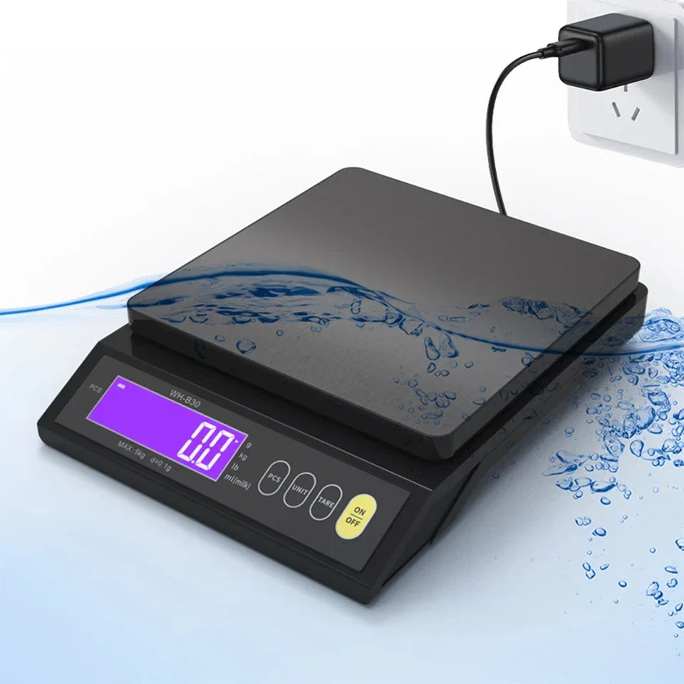 Sandsberg | 5 kg/0,1 g und 10 kg/1 g digitale elektronische Küchenwaage, LCD-Display, vollständig wasserdichtes Edelstahlbackwerkzeug