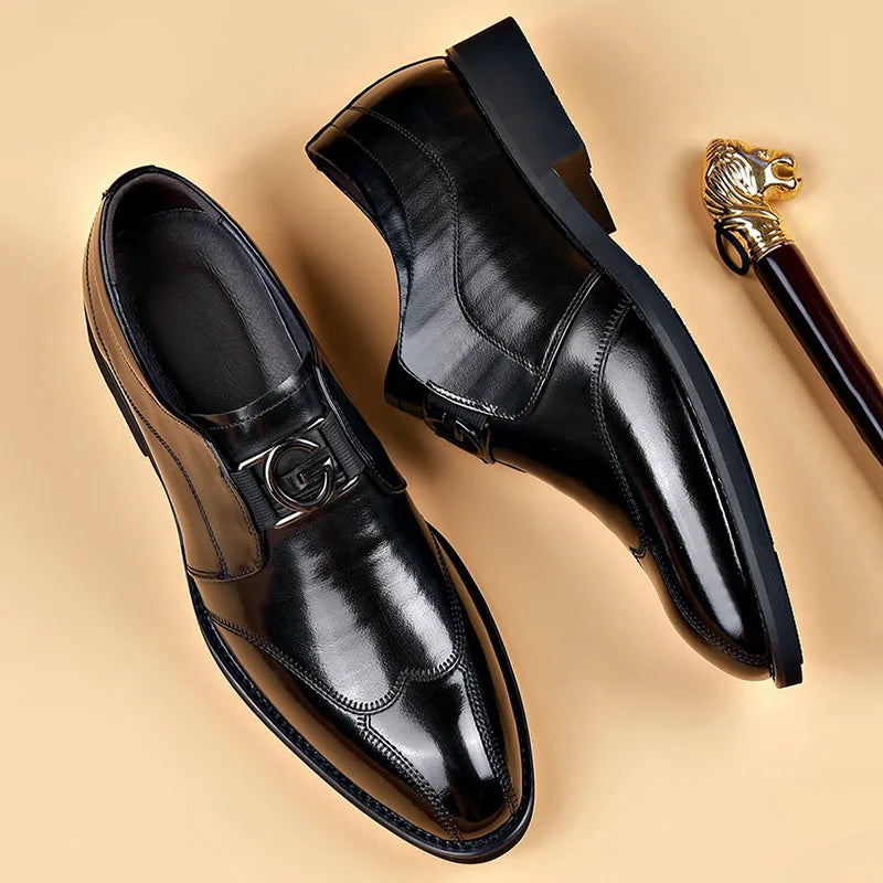 Herren Leder Schuhe Stilvolle Herren Schuhe Spitz Oxford Hochzeit Leder Herren Dress Schuhe Gentleman Büro Mann Schuh