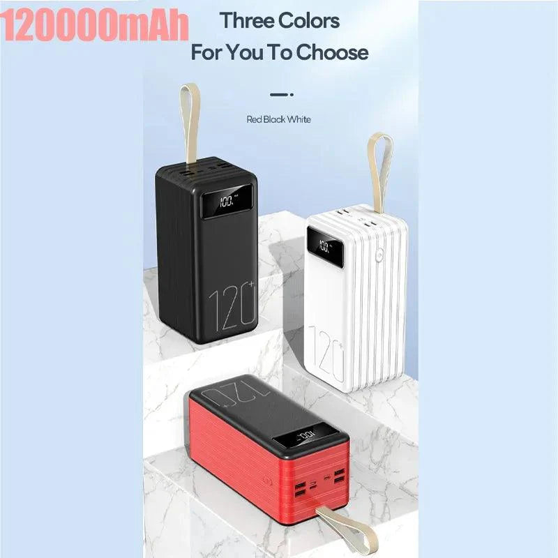Sandsberg | 120Ah Mega Power Bank - Hochgeschwindigkeits tragbares Ladegerät für iPhone & Huawei