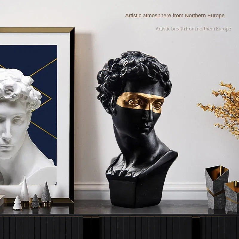 Harzform Statuen Ornamente für Heimdekoration Büro Schreibtisch Zubehör Büste Skulptur Statuen Heimdekoration für Wohnzimmer David