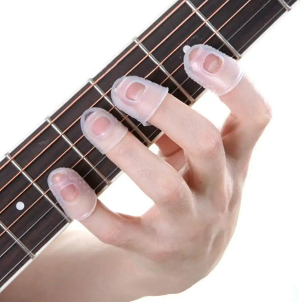 5 Stück Fingerabdeckungen Anti-Rutsch Handschuhe - Entlastung Spiel Schmerz Hände Mantel für Ukulele, E-Gitarre, Saiteninstrumente
