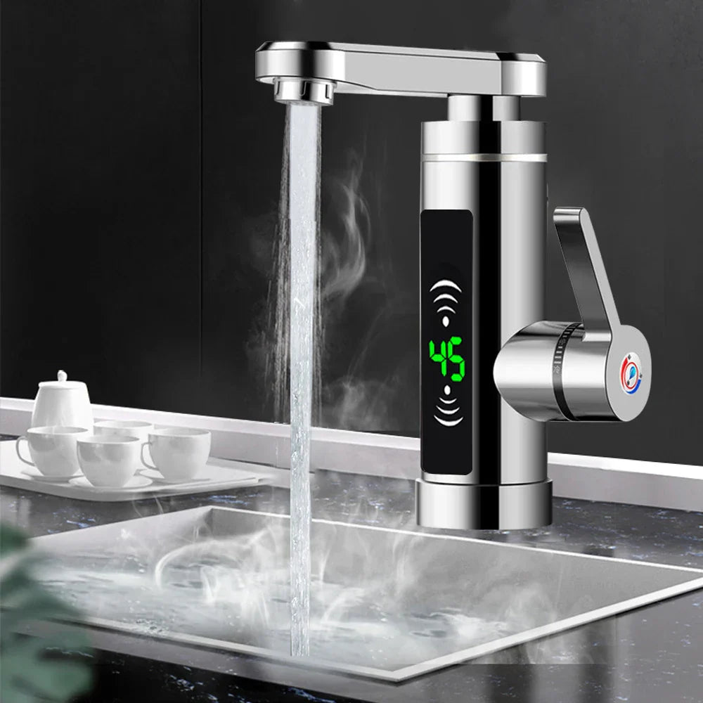 Sandsberg | ThermoFlow 3000W Instant Heating Kitchen Tap with 360° Rotating Spout – Edelstahl & Energieeffizient