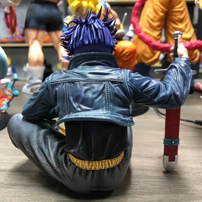 GK Dragon Ball Trunks Actionfigur Statue 16 cm PVC Dekoobjekte Anime Super Saiyan im Sitzen Torankusu Figur Modellspielzeug