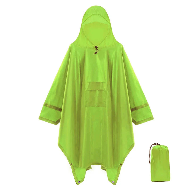 3-in-1 Outdoor Militär Regenmantel - Wasserdicht, Multifunktionales Herren- und Damen-Poncho - Motorrad Regenbekleidung und Picknickdecke
