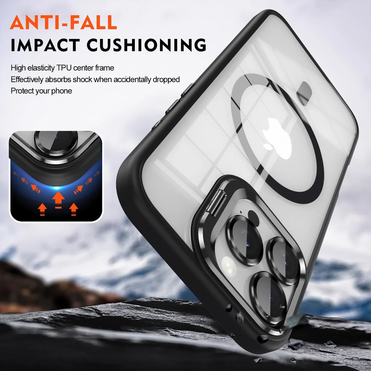 Sandsberg | Magnetische Magsafe Handyhülle Ständer Glaslinsenschutz Abdeckung