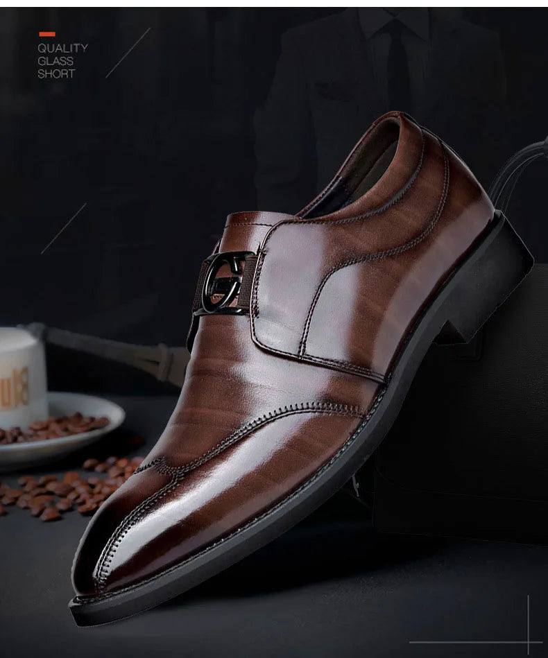 Herren Leder Schuhe Stilvolle Herren Schuhe Spitz Oxford Hochzeit Leder Herren Dress Schuhe Gentleman Büro Mann Schuh