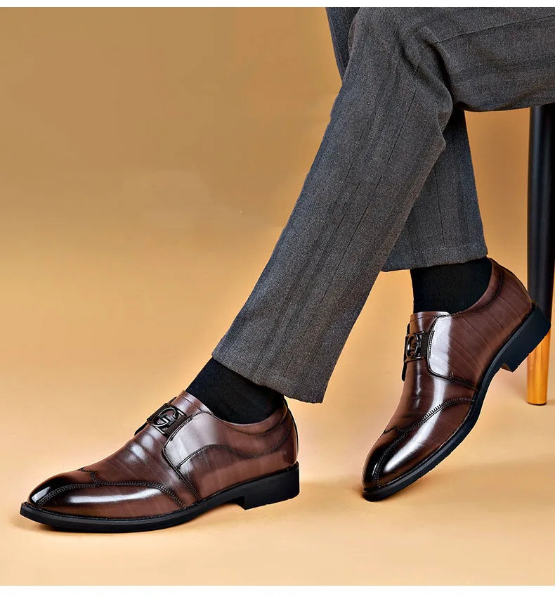 Herren Leder Schuhe Stilvolle Herren Schuhe Spitz Oxford Hochzeit Leder Herren Dress Schuhe Gentleman Büro Mann Schuh