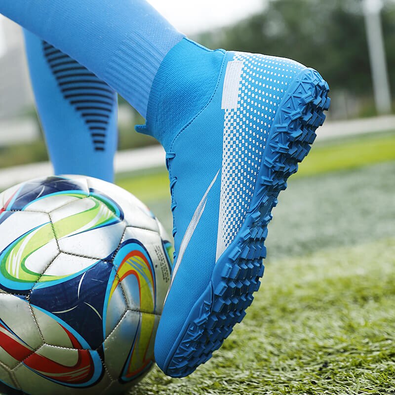 Turf Fußballschuhe Hohe Knöchel Futsal Männer Ag Tf Outdoor Atmungsaktive Fußball Stiefel Rutschfeste Trainer