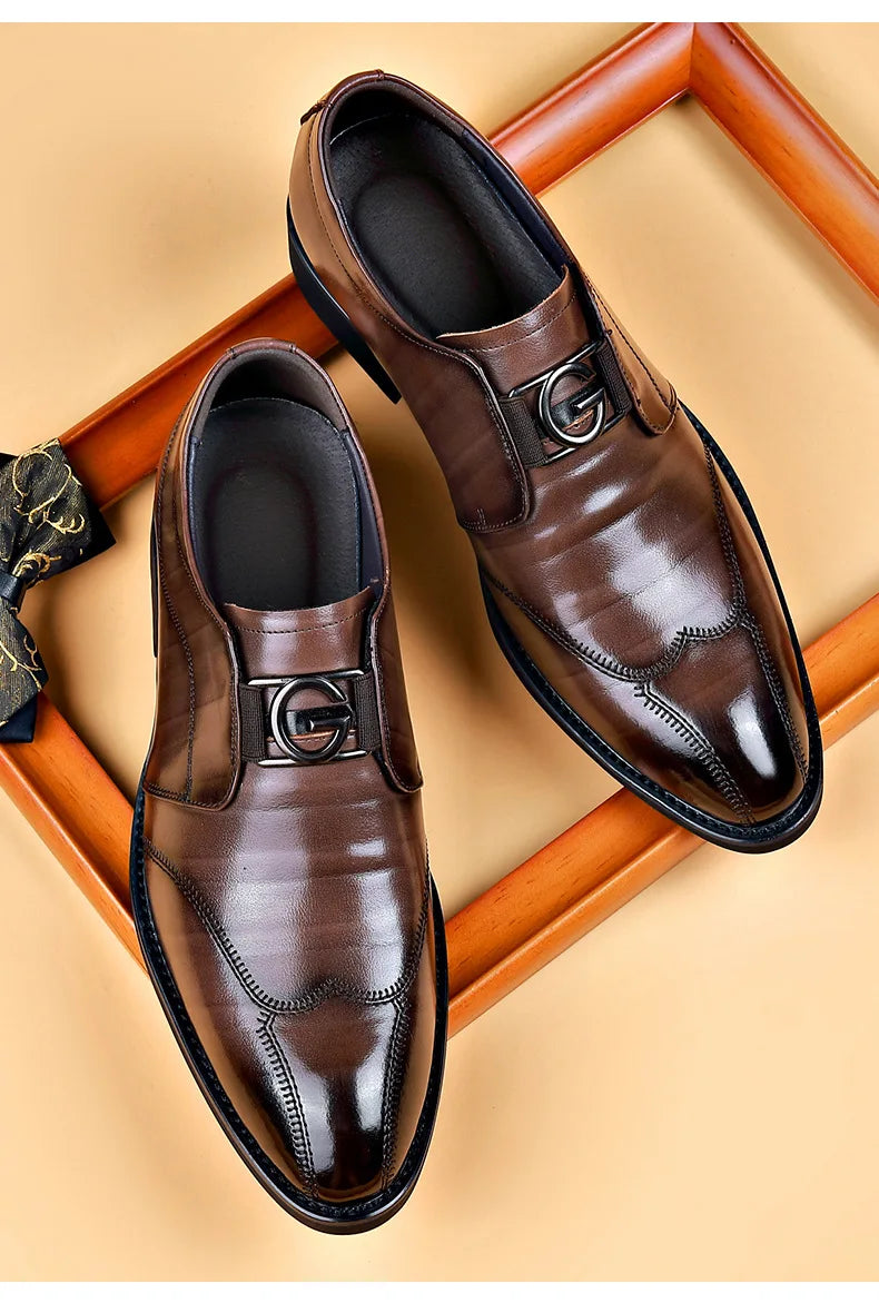 Herren Leder Schuhe Stilvolle Herren Schuhe Spitz Oxford Hochzeit Leder Herren Dress Schuhe Gentleman Büro Mann Schuh