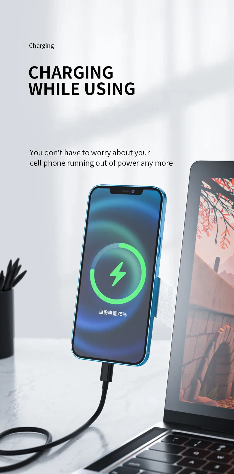 Sandsberg | Magnetischer Laptop Telefonhalter