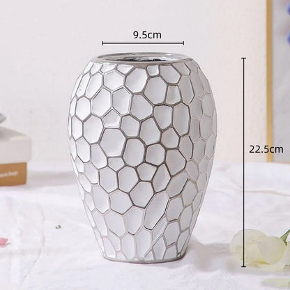 Sandsberg | GoldenPattern | Keramikvase mit luxuriösen goldenen Akzenten – Modernes dekoratives Wohnaccessoire