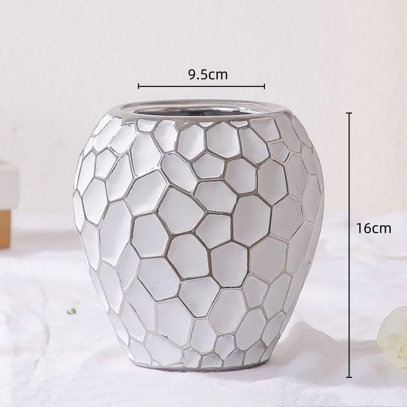 Sandsberg | GoldenPattern | Keramikvase mit luxuriösen goldenen Akzenten – Modernes dekoratives Wohnaccessoire