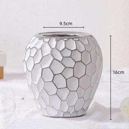 Sandsberg | GoldenPattern | Keramikvase mit luxuriösen goldenen Akzenten – Modernes dekoratives Wohnaccessoire