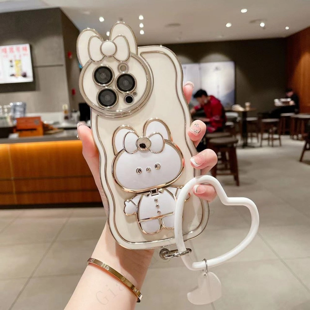 3D Bunny Korean Style Spiegel iPhone Hülle