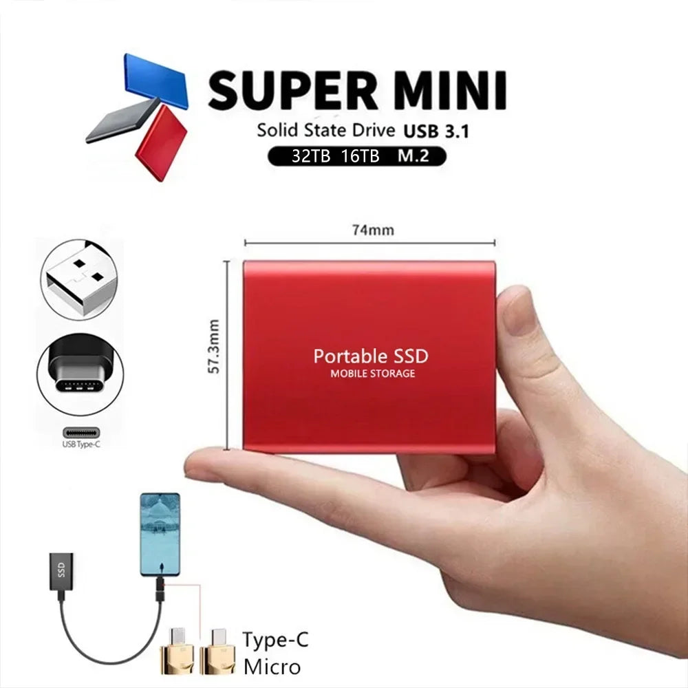 Sandsberg | Hochgeschwindigkeits-Externe Solid State Drive 1TB Tragbare Externe Festplatte ssd 2TB Externe Festplatte ssd Festplatte Für Laptop Mac