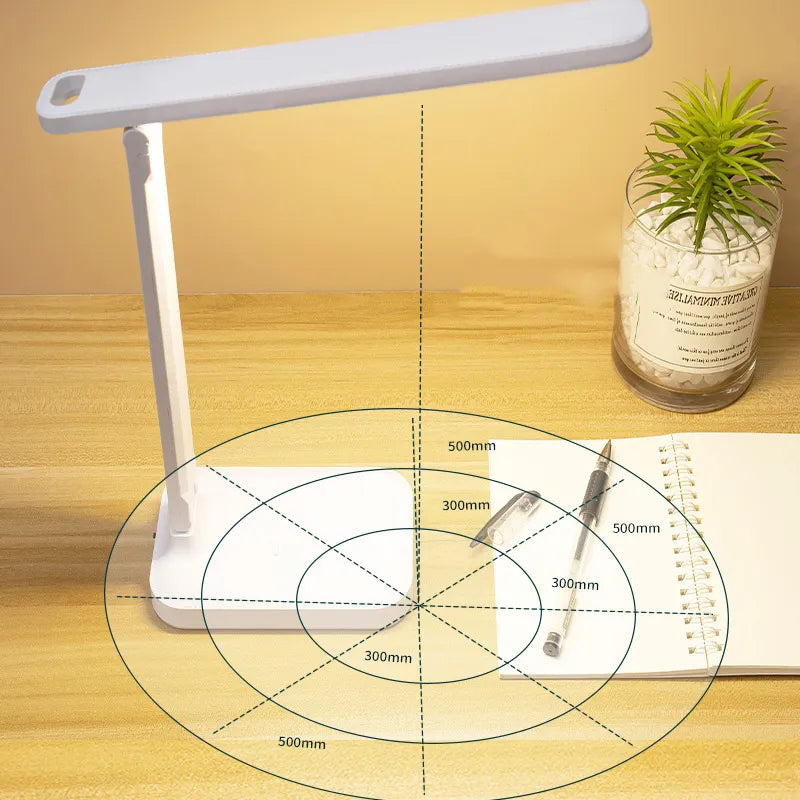Sandsberg LED Tischlampe | Wiederaufladbar 6000mAh | Stufenlos dimmbar | Faltbare Schreibtischlampe mit Touch