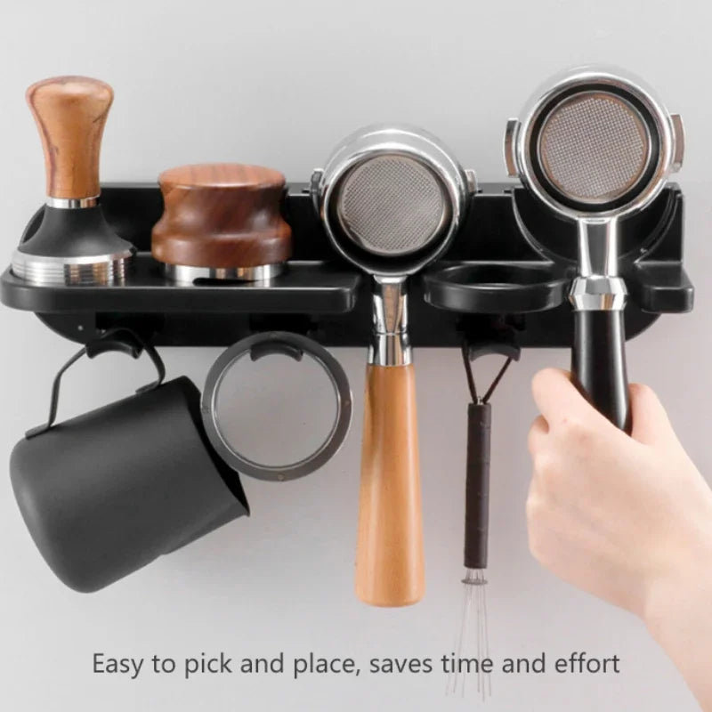 Wandhalterung für Kaffee-Set, Aufbewahrungsregal, 51/54/58 mm, Kaffeemaschine, Küchenutensilien, Zubehör, Coffeeware-Organizer, Barista für Zuhause, Büro